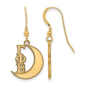 14K Plated Silver Gamma Phi Beta Small Dangle Earrings